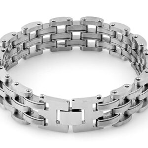 stainless steel thick half oval bean bracelet