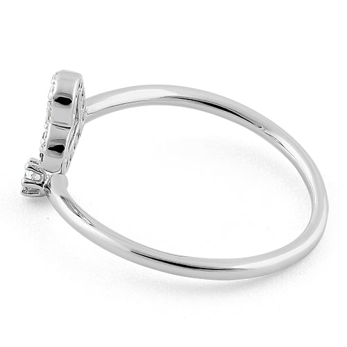 sterling silver adjustable heart cz ring sterling silver adjustable heart cz ring