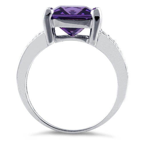sterling silver amethyst square cz ring sterling silver amethyst square cz ring