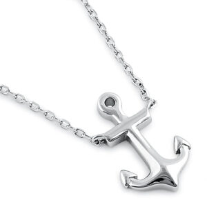 sterling silver anchor necklace