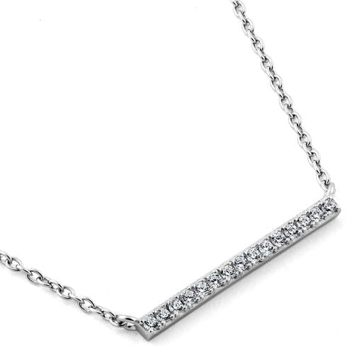 sterling silver bar cz necklace sterling silver bar cz necklace