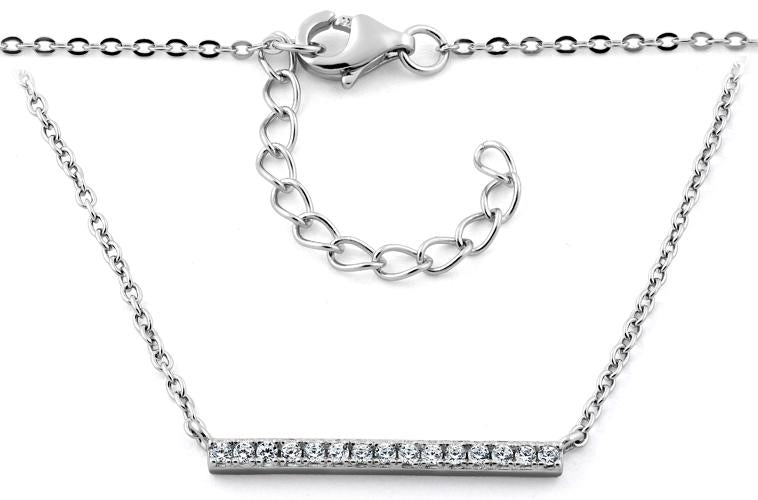 sterling silver bar cz necklace sterling silver bar cz necklace