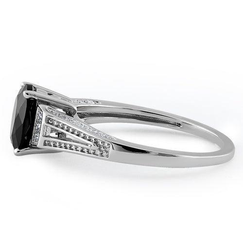 sterling silver black oval cut cz ring sterling silver black oval cut cz ring