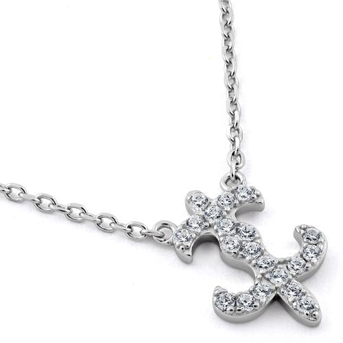 sterling silver fleur de lis cz necklace sterling silver fleur de lis cz necklace