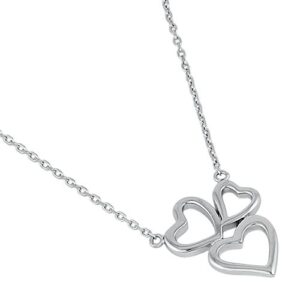 sterling silver triple heart necklace