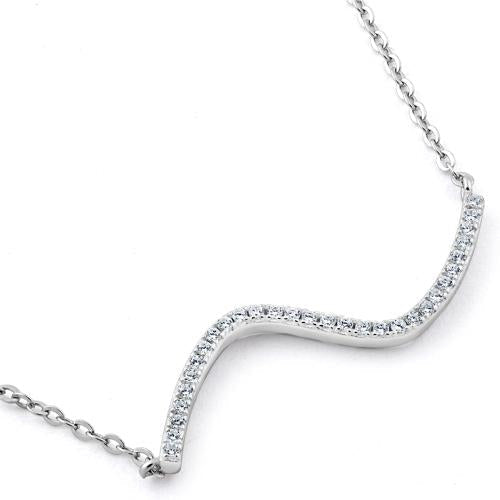 sterling silver wavy cz necklace sterling silver wavy cz necklace