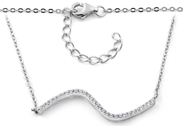 sterling silver wavy cz necklace sterling silver wavy cz necklace