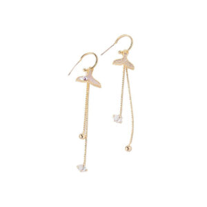 whale steak wave asymmetric earrings