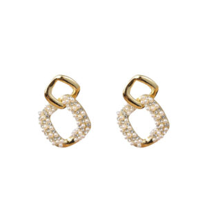 vintage geometric pearl earrings