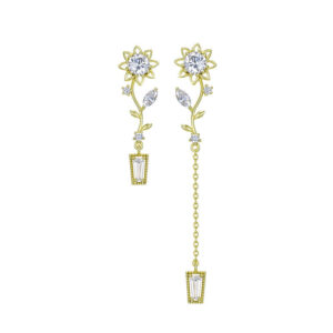 three dimensional sunflower earrings