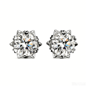 women's 1 carat moissanite snowflake earrings with six prong setting