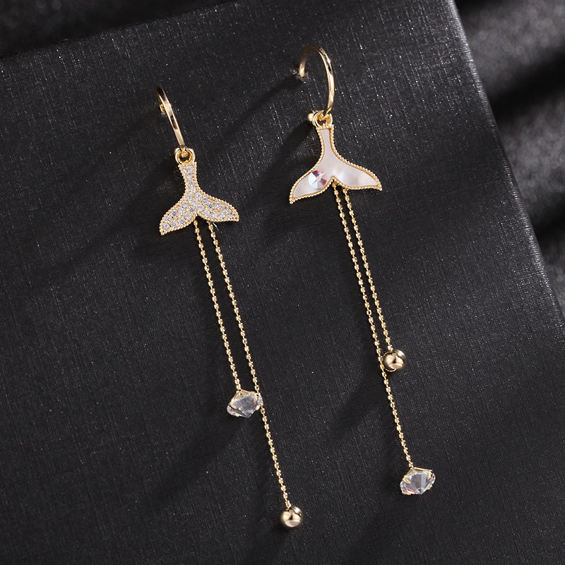 whale steak wave asymmetric earrings whale steak wave asymmetric earrings