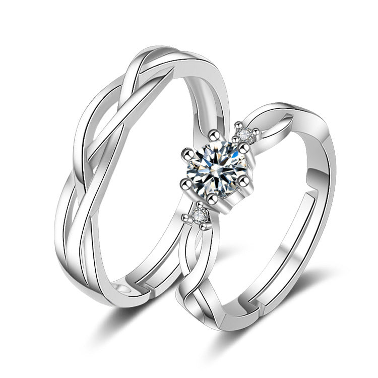 twist infinity cubic zirconia sterling silver couple rings twist infinity cubic zirconia sterling silver couple rings