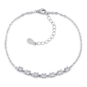 sterling silver elegant clear cz bracelet
