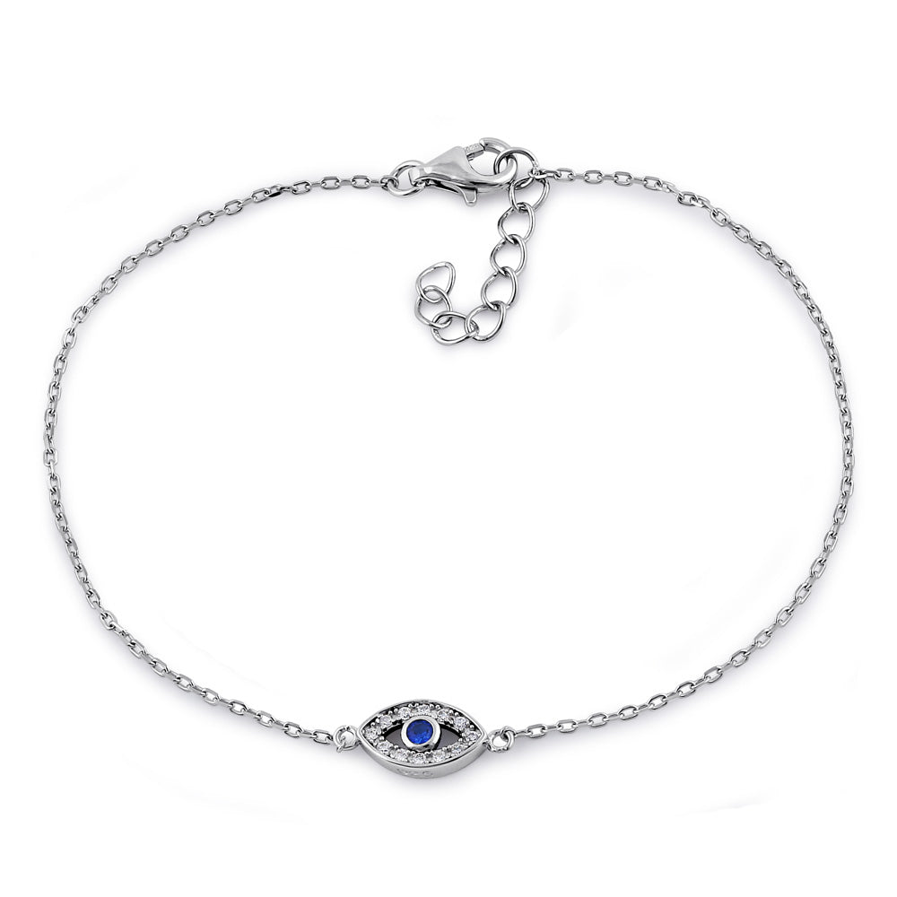 sterling silver eye blue spinel cz bracelet sterling silver eye blue spinel cz bracelet