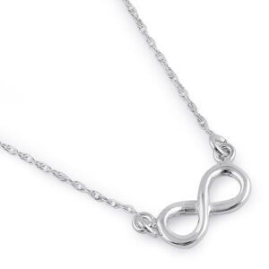 sterling silver small infinity sign necklace