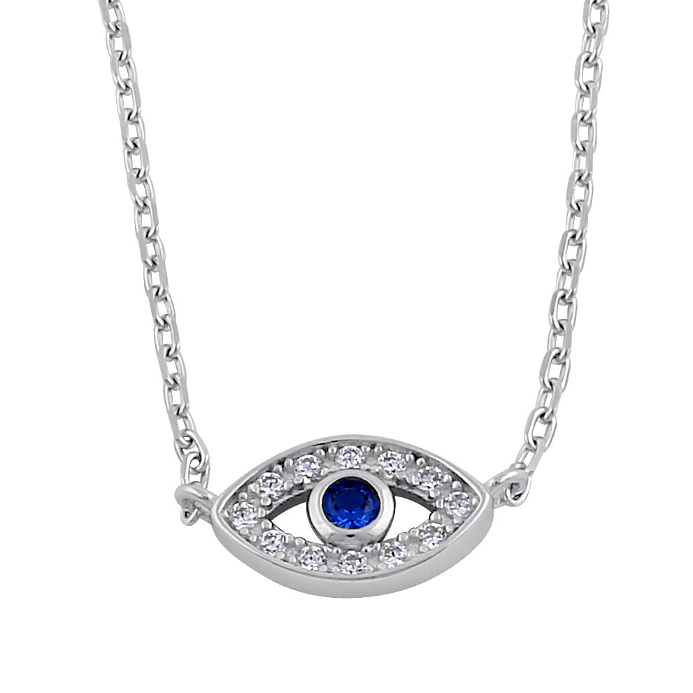 sterling silver eye blue spinel cz necklace sterling silver eye blue spinel cz necklace