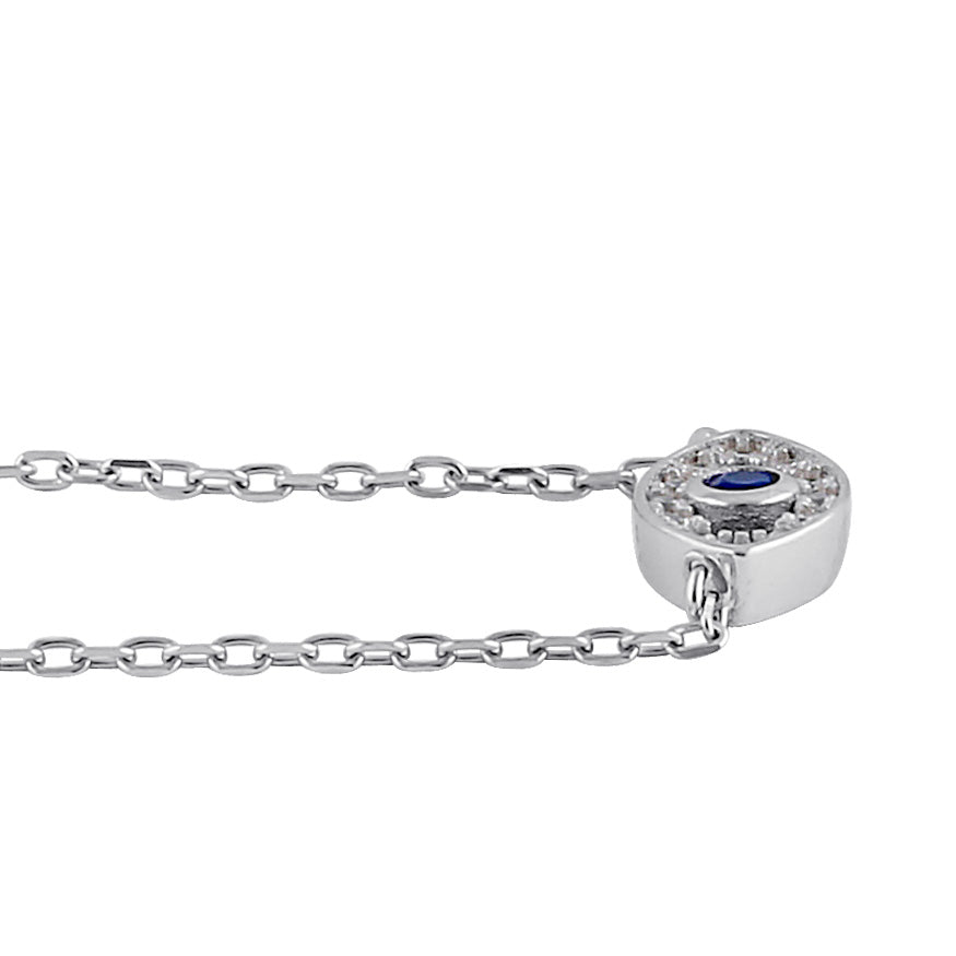 sterling silver eye blue spinel cz necklace sterling silver eye blue spinel cz necklace