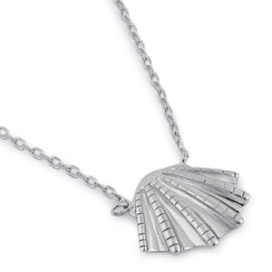 sterling silver clam shell necklace