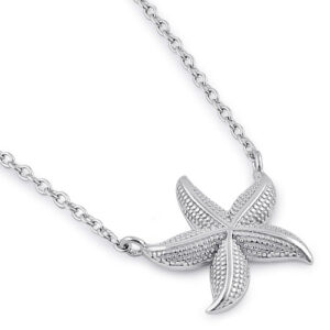 sterling silver starfish necklace