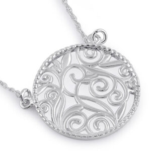 sterling silver circle fiigree necklace