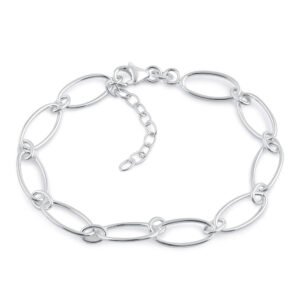 sterling silver oval links bracelet