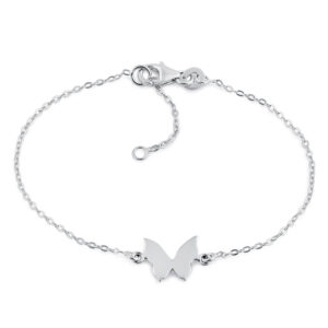 sterling silver simple butterfly bracelet
