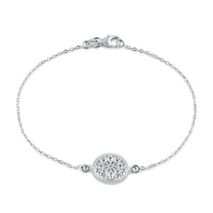 sterling silver vintage flower bracelet