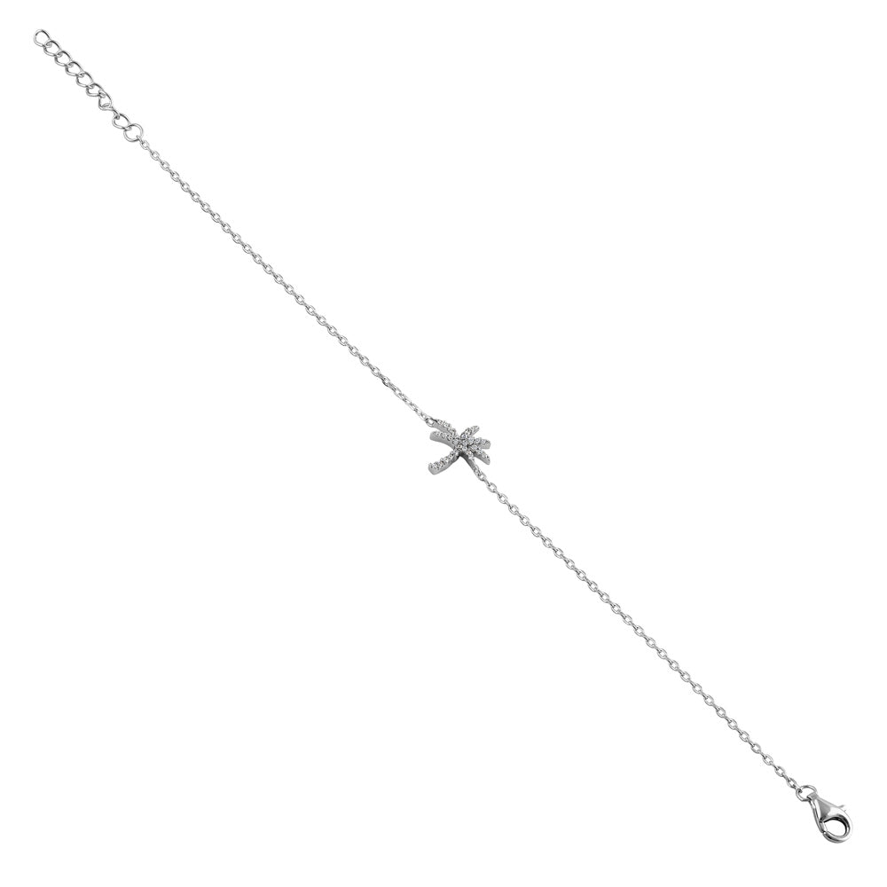 sterling silver palm tree round cut clear cz bracelet sterling silver palm tree round cut clear cz bracelet