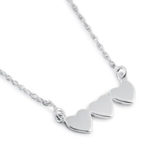 sterling silver triple heart necklace