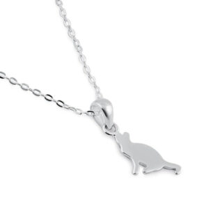 sterling silver cat necklace