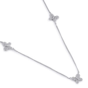 sterling silver clear cz butterfly necklace
