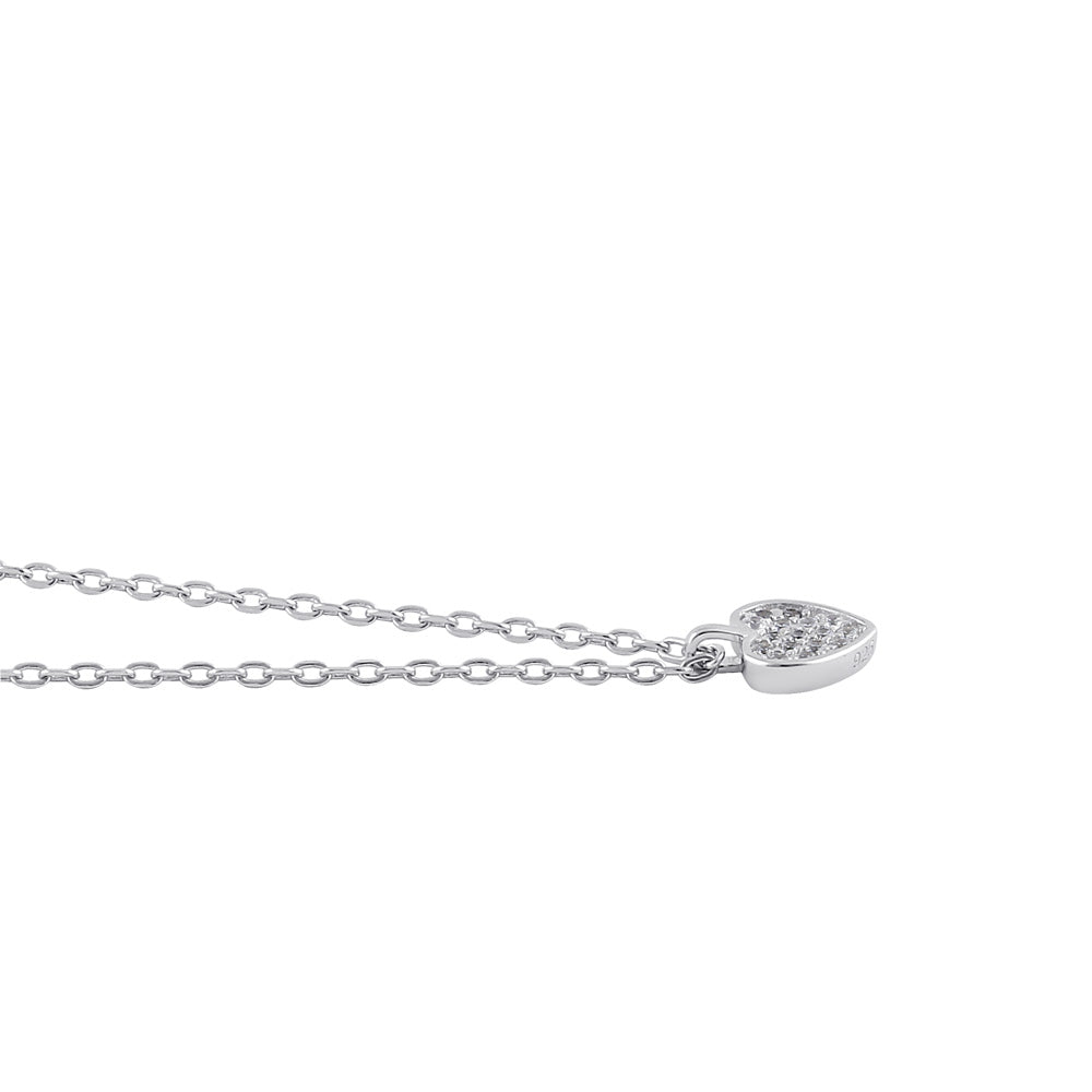 sterling silver clear cz dainty heart necklace sterling silver clear cz dainty heart necklace