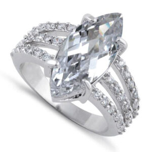 sterling silver clear marquise cz ring