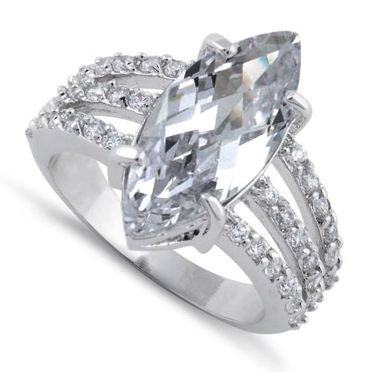 sterling silver clear marquise cz ring sterling silver clear marquise cz ring