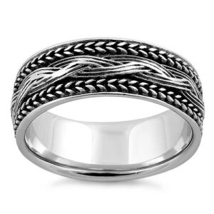 sterling silver braided bali ring