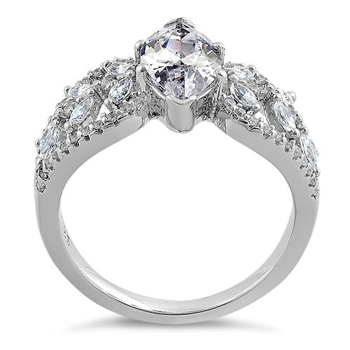 sterling silver decorative marquise cut clear cz engagement ring sterling silver decorative marquise cut clear cz engagement ring