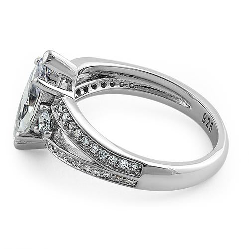 sterling silver pristine marquise cut clear cz ring