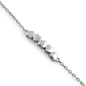 sterling silver small hearts bracelet