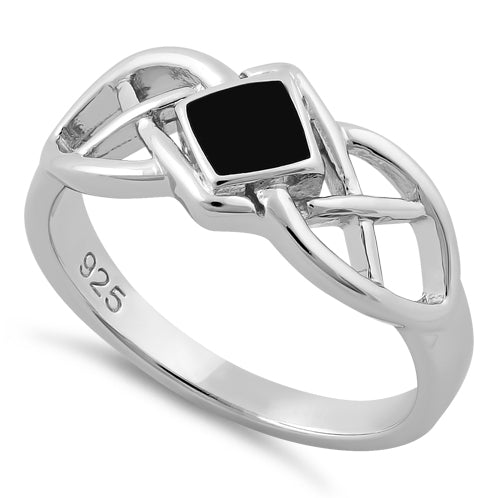sterling silver synthetic black onyx celtic ring sterling silver synthetic black onyx celtic ring