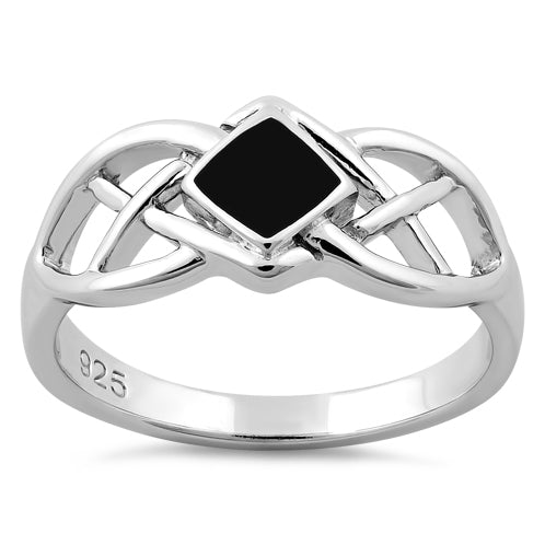 sterling silver synthetic black onyx celtic ring sterling silver synthetic black onyx celtic ring