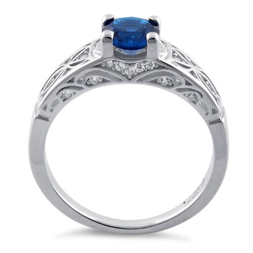 sterling silver blue spinel round cut engagement cz ring sterling silver blue spinel round cut engagement cz ring