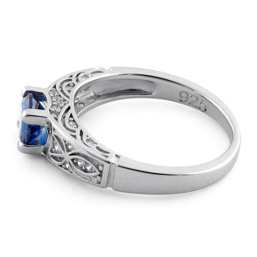 sterling silver blue spinel round cut engagement cz ring sterling silver blue spinel round cut engagement cz ring