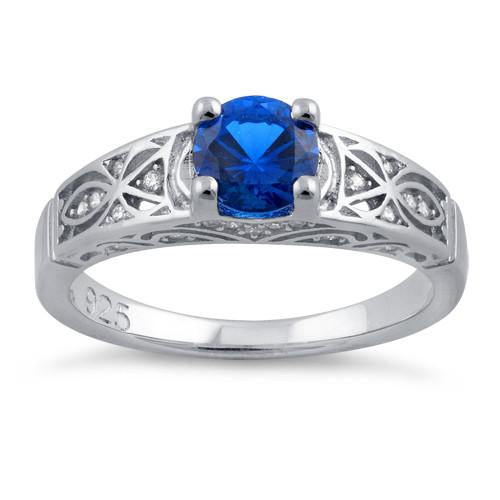 sterling silver blue spinel round cut engagement cz ring sterling silver blue spinel round cut engagement cz ring