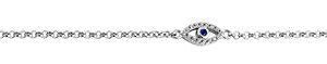 sterling silver evil eye blue spinel & clear cz bracelet