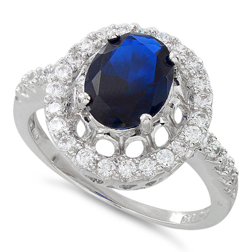 sterling silver blue sapphire halo cushion cut cz ring sterling silver blue sapphire halo cushion cut cz ring