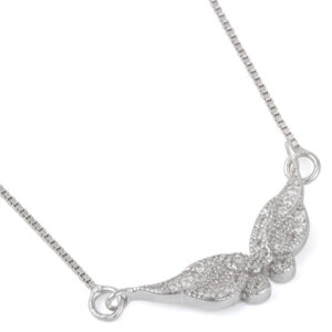 sterling silver butterfly cz necklace