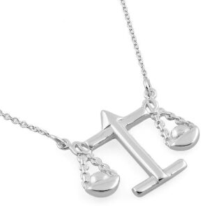 sterling silver libra zodiac sign necklace