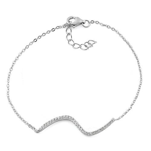 sterling silver cascading wave clear cz bracelet sterling silver cascading wave clear cz bracelet