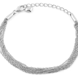 sterling silver chain links heart charm bracelet